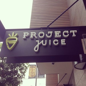 Project Juice blade sign