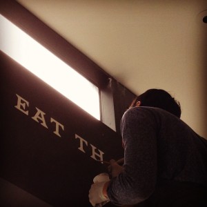 The Market signage installation