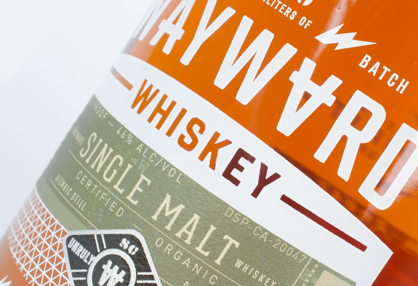 Wayward Whiskey packaging detail