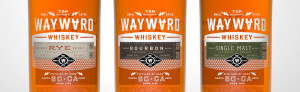 Wayward Whiskey branded bottles