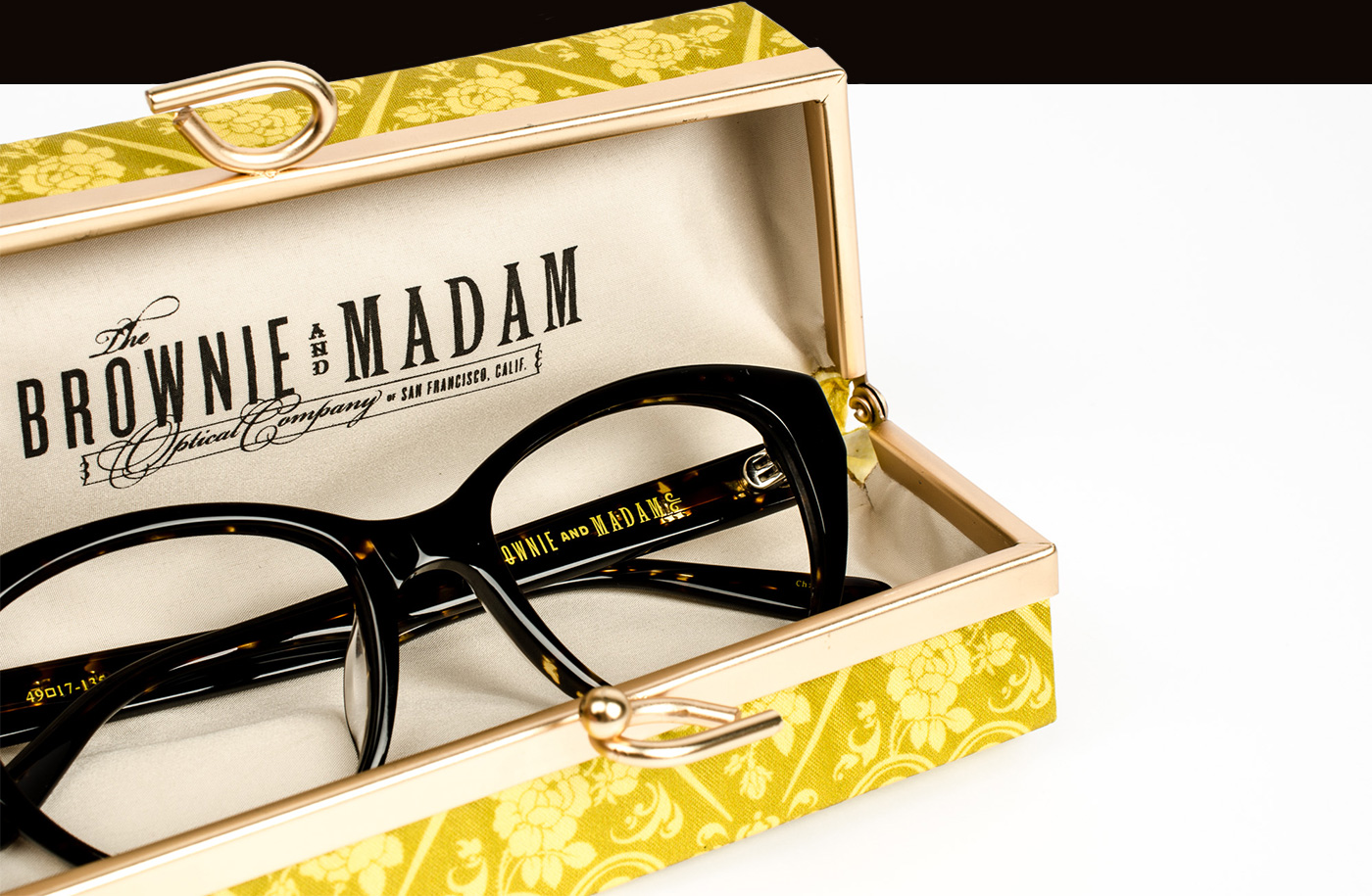 Brownie & Madam branded hard eyeglasses case