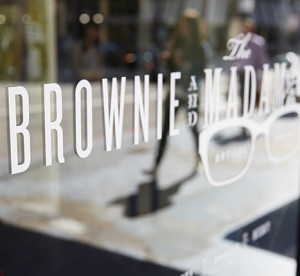 Brownie & Madam window decal