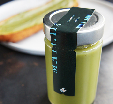 Macha Milk Jam packaging for Craftsman and Wolves