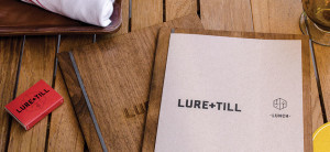 Lure + Till menu design, matchbox