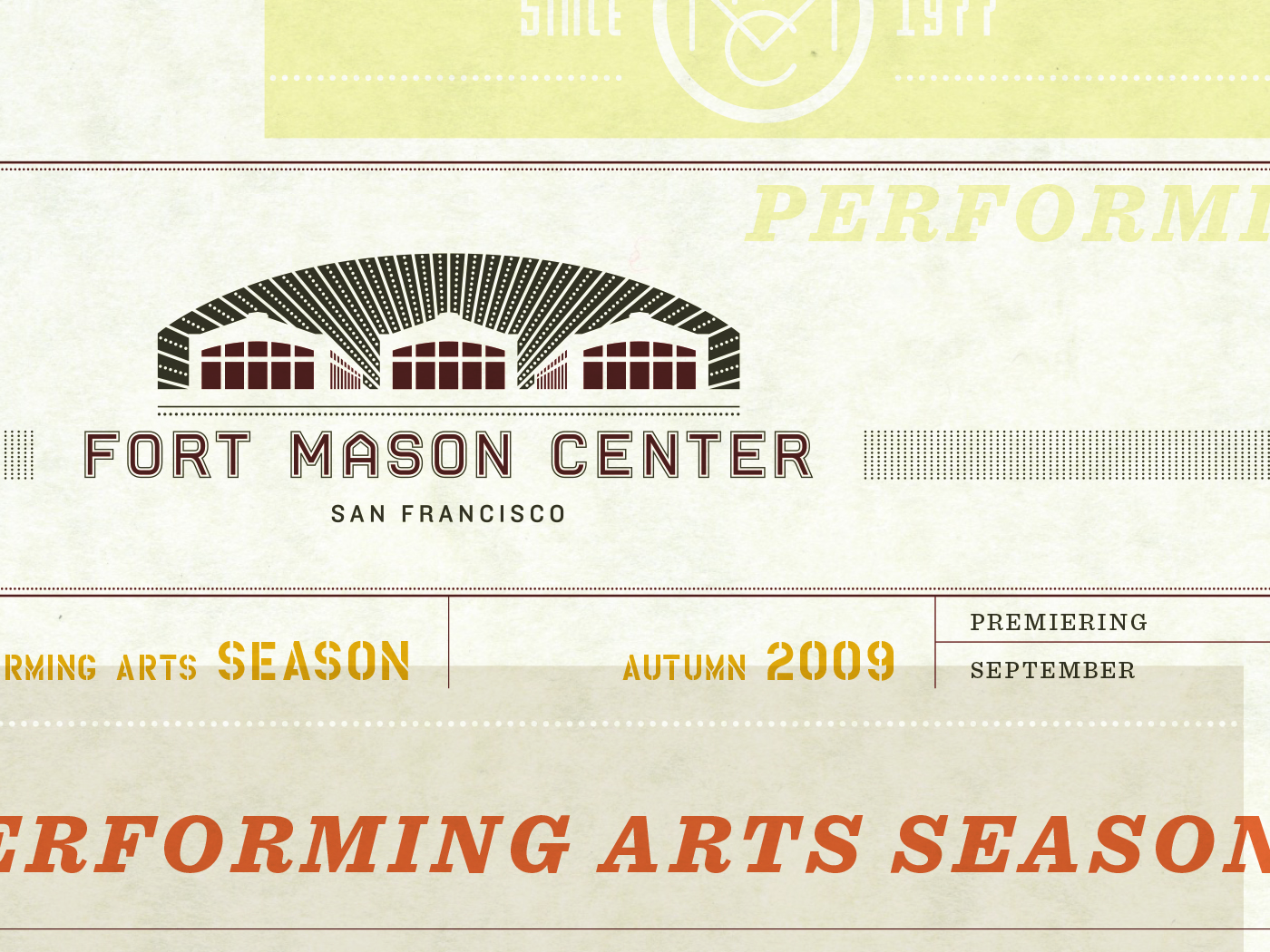 Fort Mason Center Peforming Arts Season brand boards