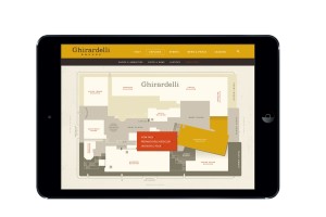 Ghirardelli Square website on laptop