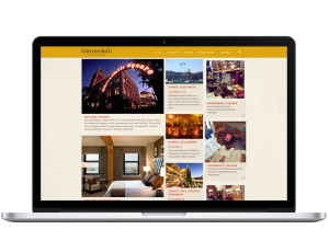 Ghirardelli Square website on laptop