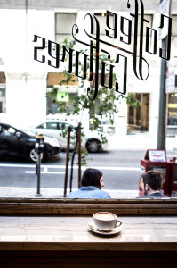 Coffee Cultures window signage