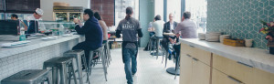 The Market staff and guests dining