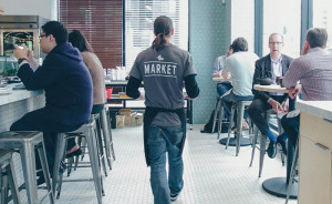 The Market staff and guests dining