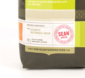 Verve Coffee Roasters packaging detail
