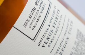 Venus Spirits Gin packaging detail