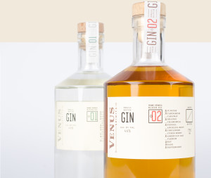 Venus Spirits Gin bottle packaging