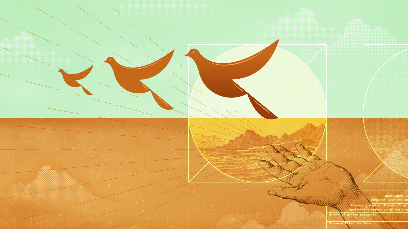 Adobe Creative Cloud illustration: 3 doves and hand