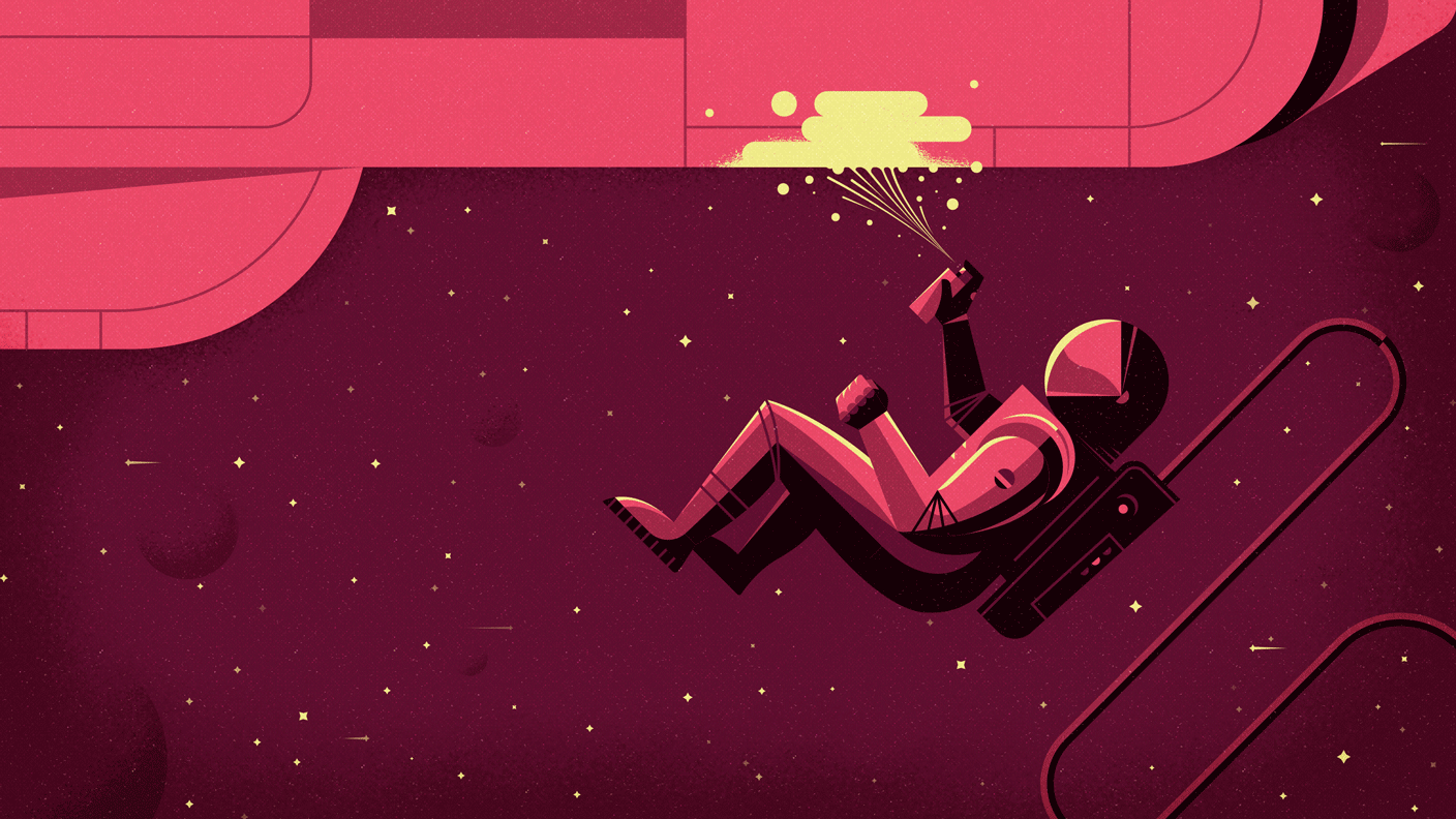 Adobe Creative Cloud illustration: astronaut and spray paint