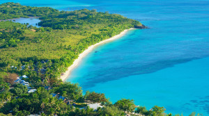 Aerial photo of Naviti Resort coastline