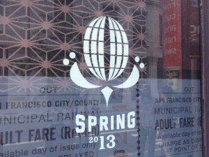 Coffee Cultures window Spring 2013 decal