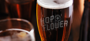 Hop Flower branded glass