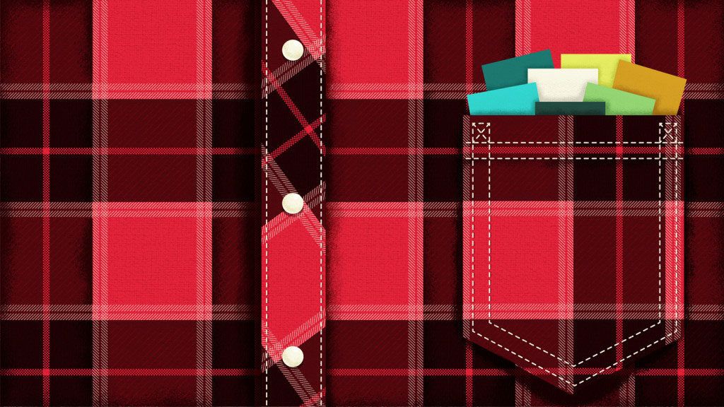 Adobe Creative Cloud illustration: plaid shirt with swatches