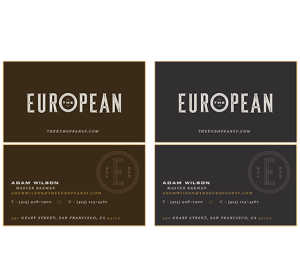 The European business cards
