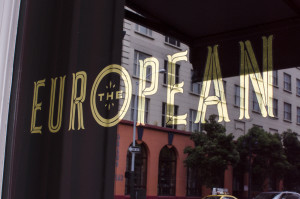 The European gold on glass sign