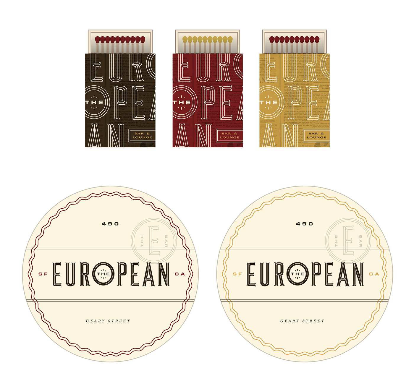 The European matchbox and coasters