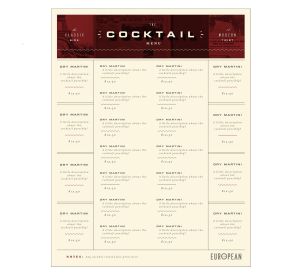 The European menu