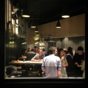Craftsman and Wolves guests and window signage