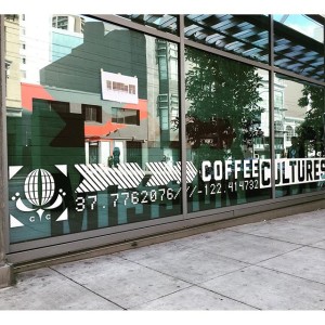 Cofffee Cultures exterior environmental graphics