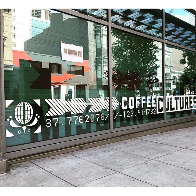 Window signage install day @coffeeculturessoma #chendesign #openingsoon