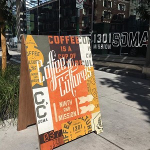Coffee Cultures signage outside 1301 Mission SOMA