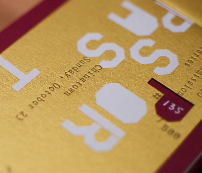 Chinatown Passport 2016 gold diecut paper detail