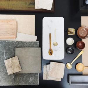 Flat lay of photoshoot accessories