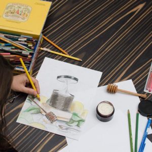 Process: sketching with colored pencils