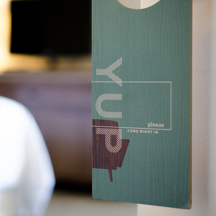 Wydown Hotel door hanger - YUP please come right in