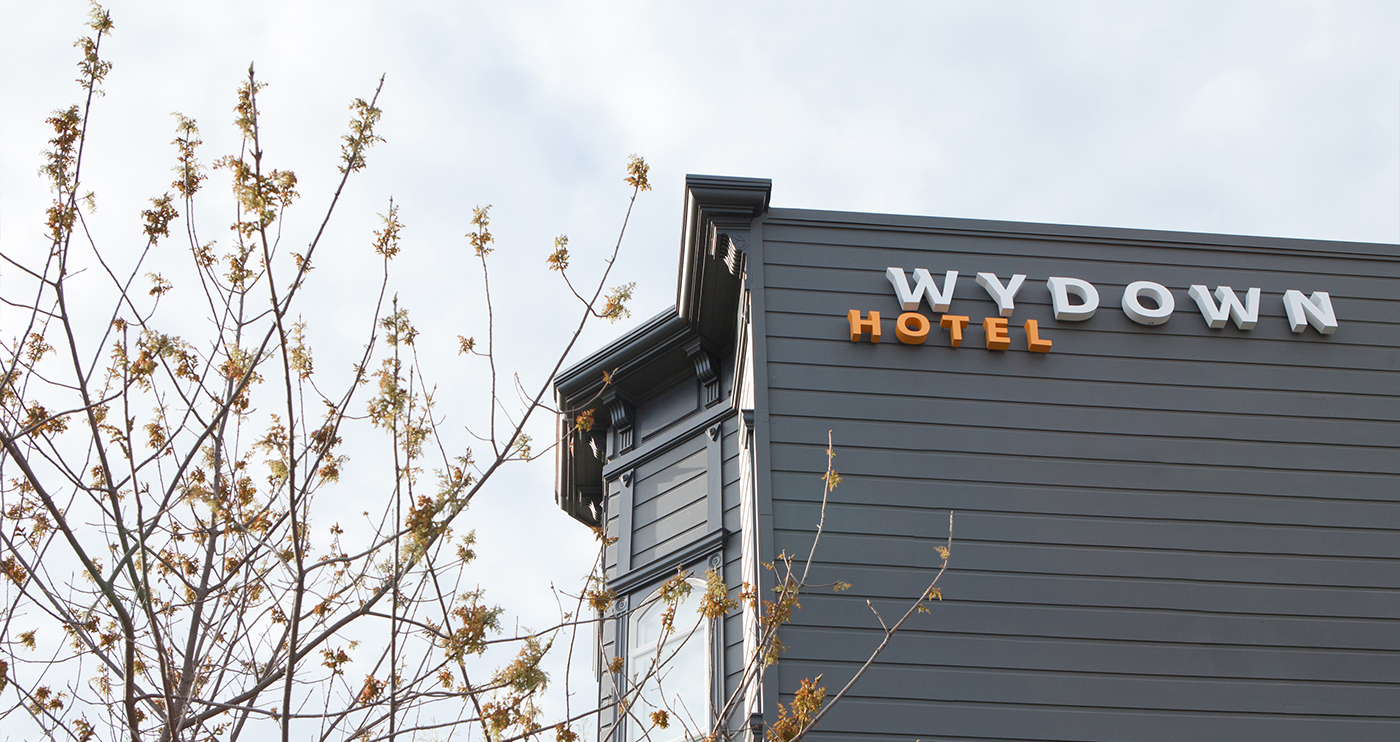 Wydown Hotel exterior signage