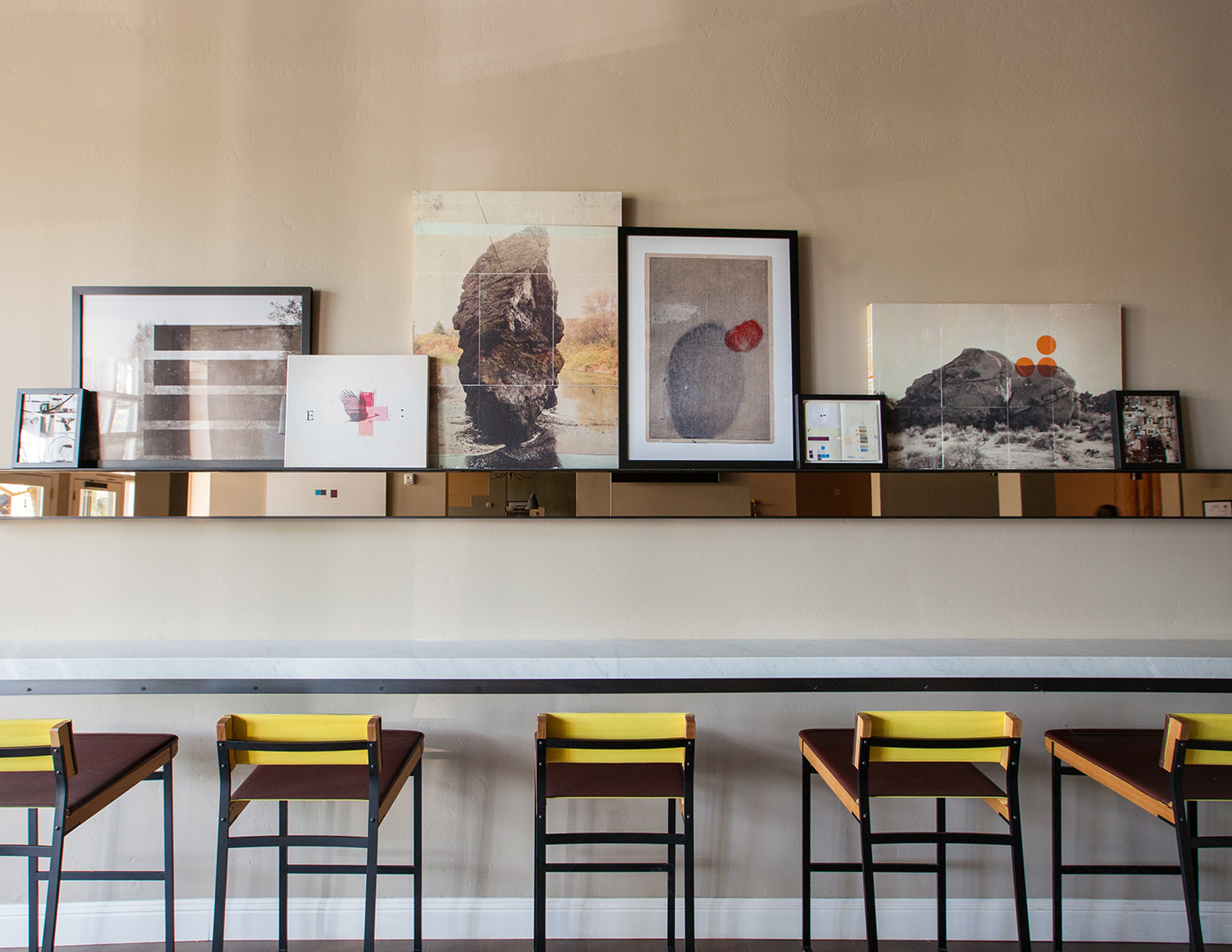 Wydown Hotel tea room wall of art by Gary E. Blum