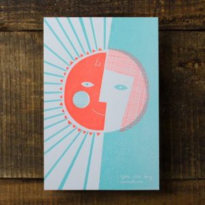 CDA Gratitude letterpress card: You are my sunshine illustration