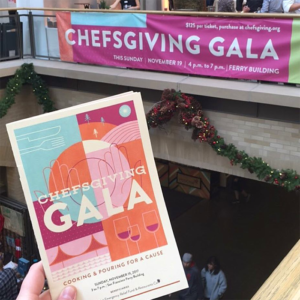 Chefsgiving Gala program and banner
