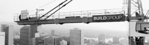 Build Group on a crane with Lake Merritt in the background