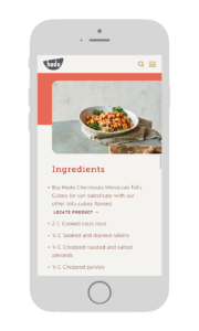 Hodo Foods mobile recipe detail