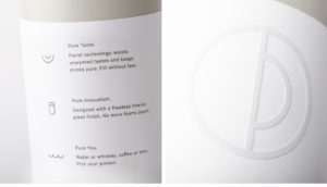 Purist bottle packaging details