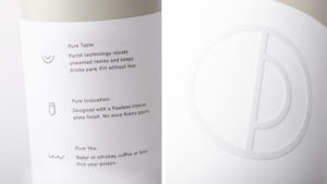 Purist bottle packaging details