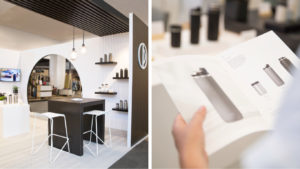 Purist trade show booth and brochure