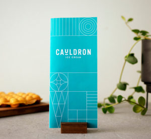 Cauldron Ice Cream brochure, product, and plant