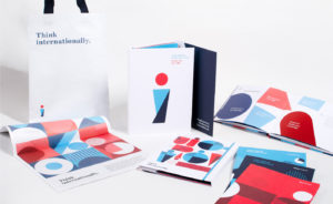 Rebranded Lookbook set, brand book, guidelines, and book bag for French American International School and International High School