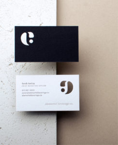 Elemental Beverage Co. diecut business card