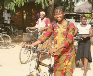 African women with bicycles