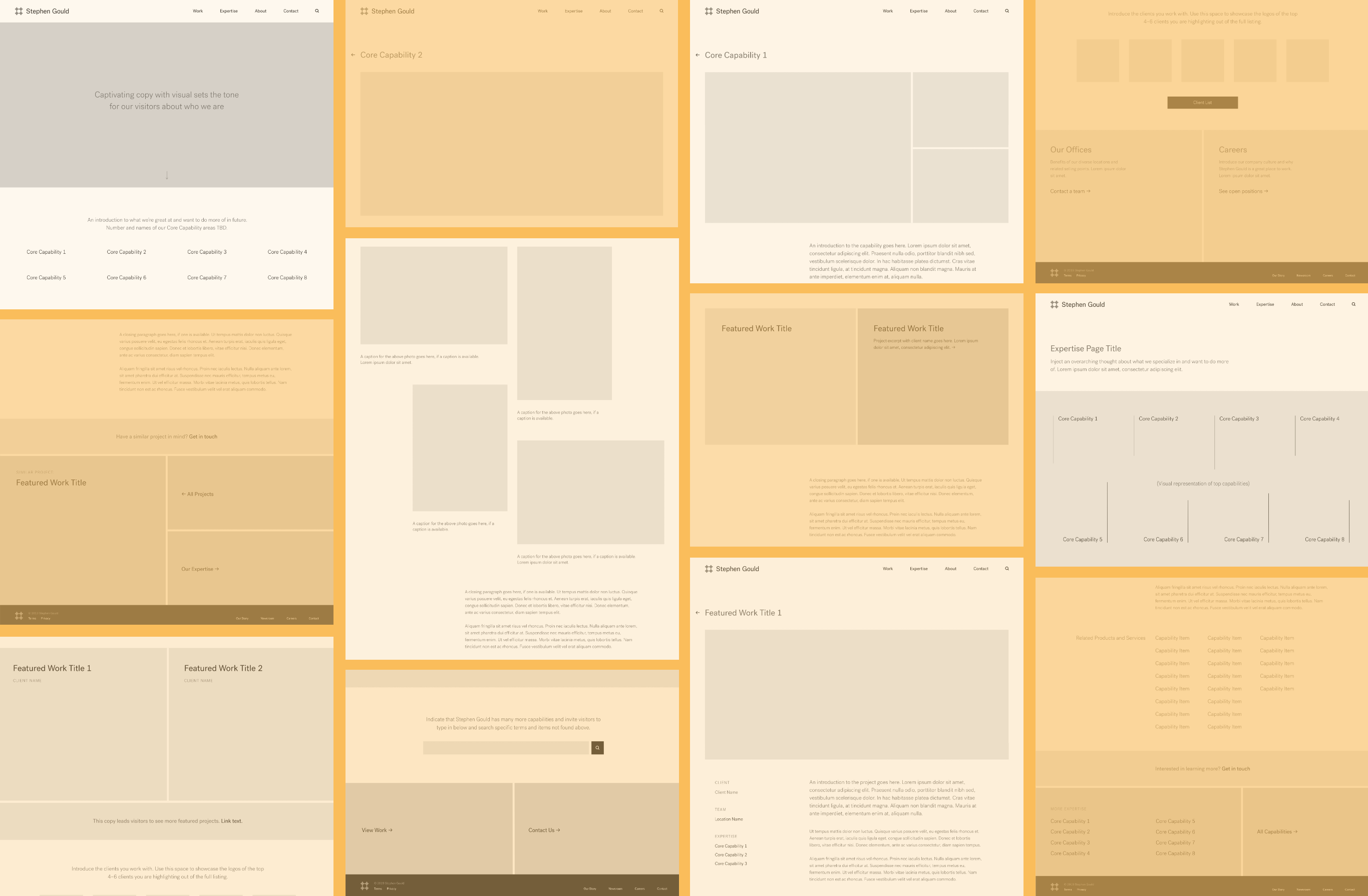 Stephen Gould wireframes