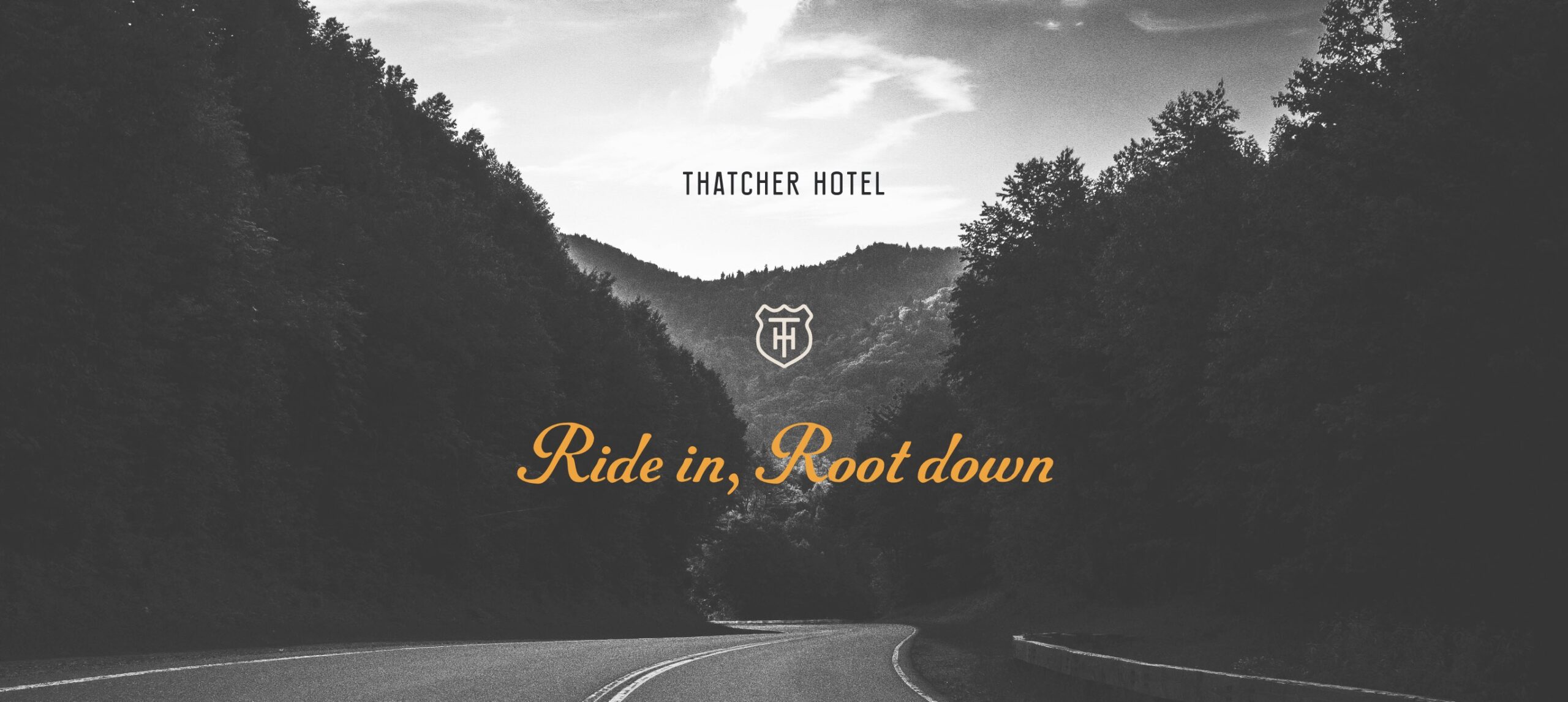 Thatcher Hotel logo and tagline